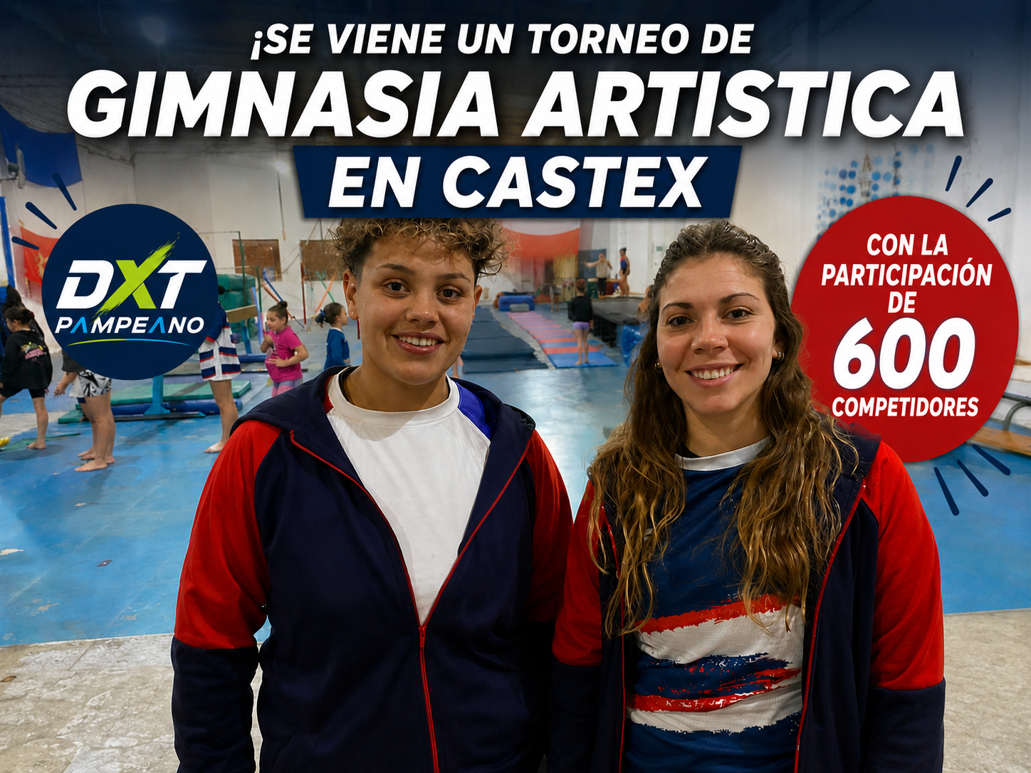 Más de 600 gimnastas llegarán a Castex para un importante torneo federativo de Gimnasia Artística