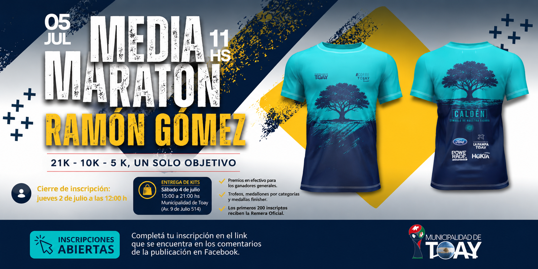 Toay abrió las inscripciones para la tradicional ½ Maratón Ramón Gómez 2026